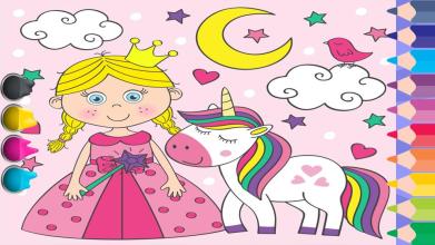 Unicorn Magic Fashion  Dress Up coloring book截图2