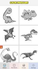 Pixel Art Dinosaurs  Color By Number截图3