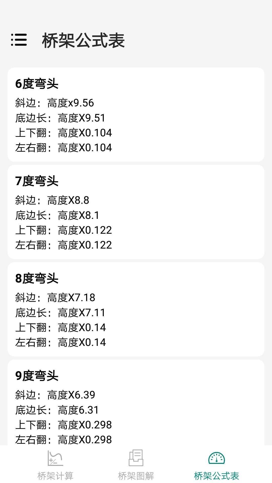 桥架弯头计算器v2.4截图2