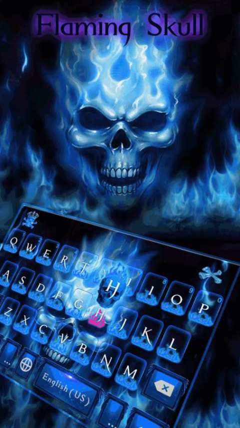 Flaming Skull Kika Keyboard截图4