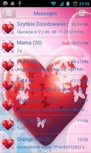 GO SMS Pro Hearts Theme截图1