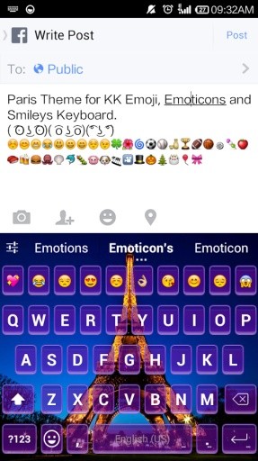 Emoji Keyboard-Paris,Emoticons截图6