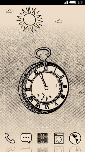 Drawn Clock C Launcher Theme截图1