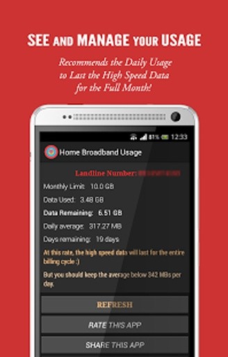 Airtel Broadband Usage截图1