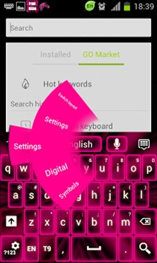 Pink Neon Keyboard GO截图3