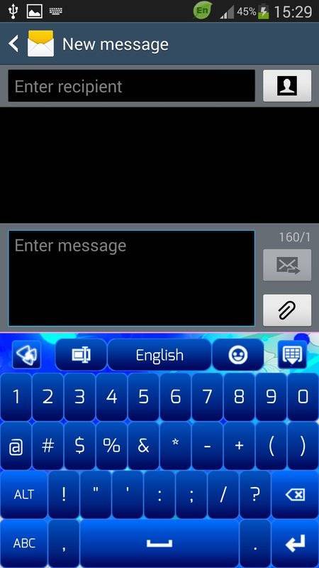 GO Keyboard Simple Blue Theme截图1