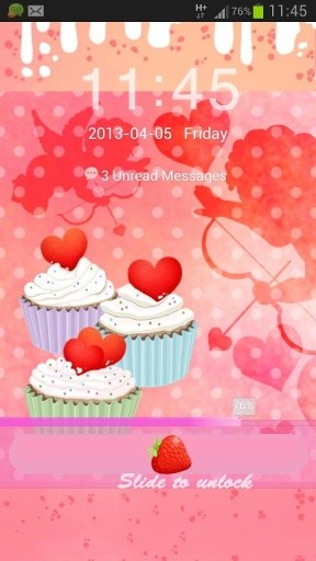 GO Locker Theme cupcake heart截图2