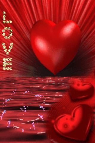 Red Heart On Red Sea Live Wall截图2