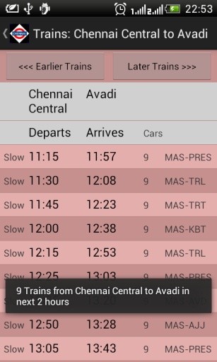 Chennai Local Train Timetable截图6