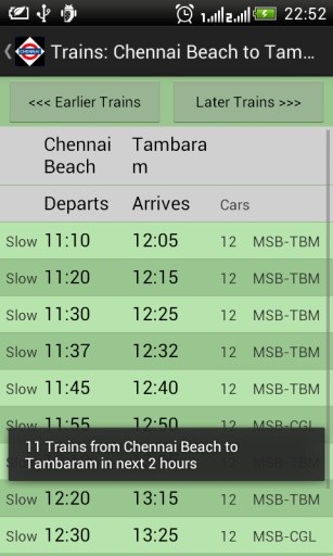 Chennai Local Train Timetable截图3