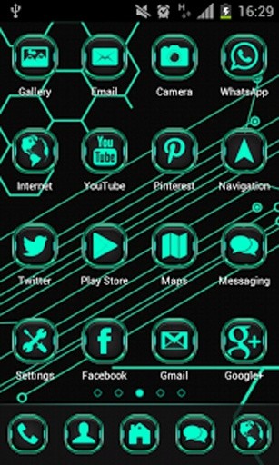 Neon Green Tech GO Theme截图1