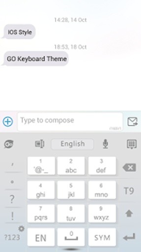 GO Keyboard Flat White Theme截图3