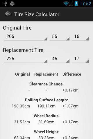 轮胎尺寸计算器截图1