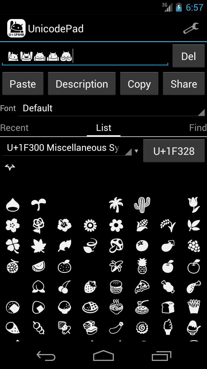 Unicode字符( Pad版)截图3