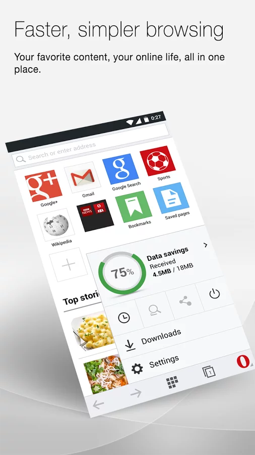 Opera Mini beta 浏览器截图3