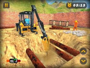 Heavy Excavator Crane - City Road Construction Sim截图5