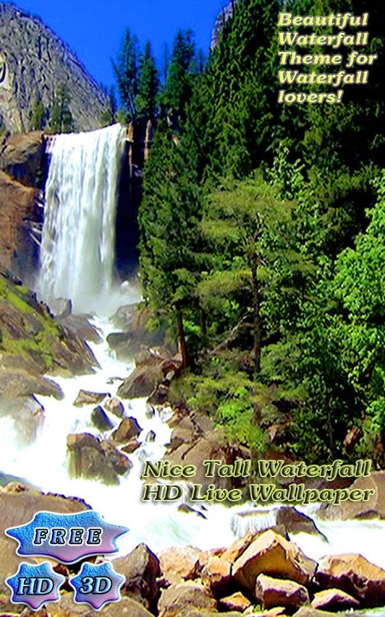 3D Nice Tall Waterfall Free截图7