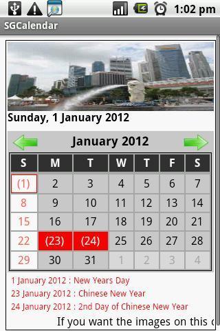 Singapore Calendar截图5