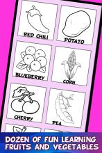 Simple ColorsFruits &Vegetables coloring for kids截图4