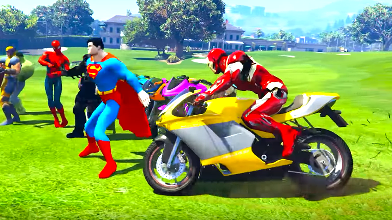 Superheroes Bike Stunt Racing Games截图5