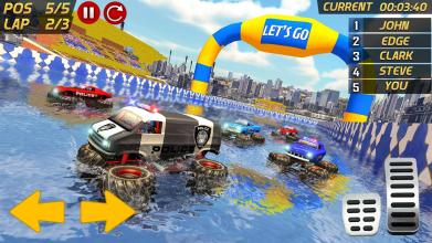 Police Monster Truck Gangster Chase Water Surfing截图4