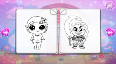 Chibi Moana Coloring Book截图4