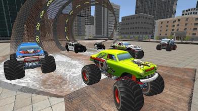 Powerful Monster Truck City Police Chase截图4