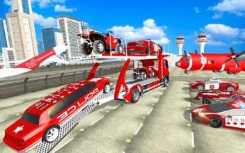 US Police Quad Bike limousine Car Transporter Game截图3