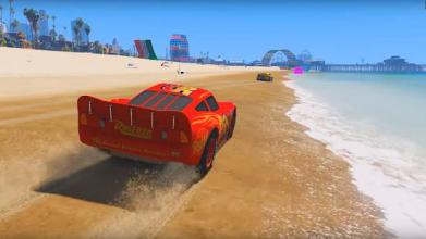 Superheroes Lightning Mcqueen Stunt Racing Games截图3