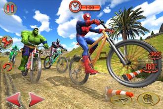 Superhero BMX Bicycle racing hill climb offroad 2截图3