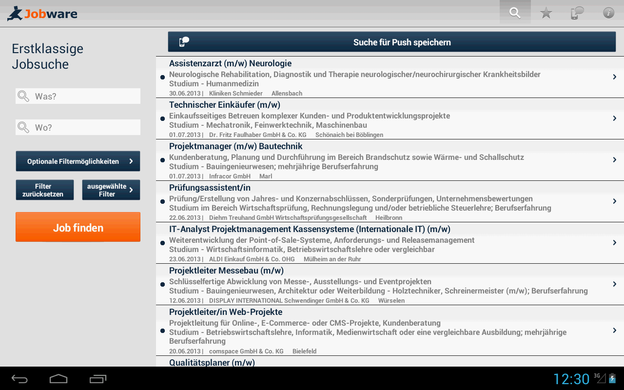 Jobsuche - Jobware App截图2