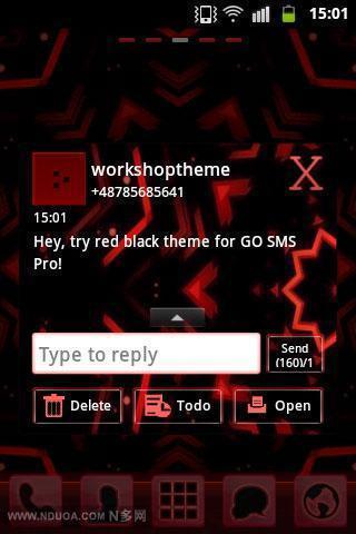Go短信红黑主题截图3