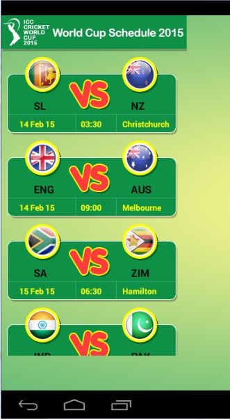 World Cup Schedule 2015截图2