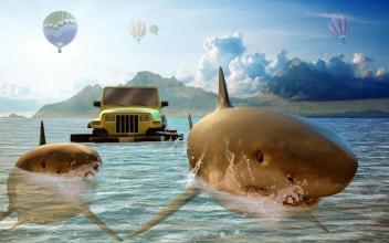 Water Surfer With Sharks 2019 On Jeep截图1