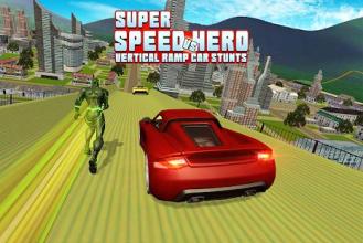 Super Speed Hero VS Vertical Ramp Car Stunts截图1