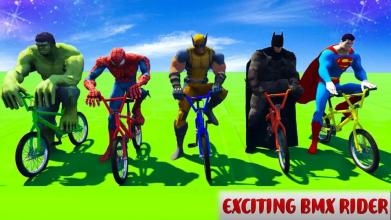 Superhero Impossible BMX Stunt Racer Freestyle 3D截图4