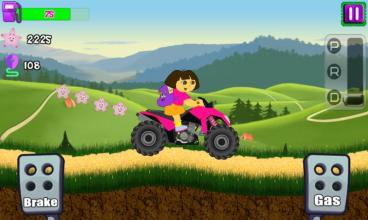 Super Dora Hill Racing : dora game free for kids截图5