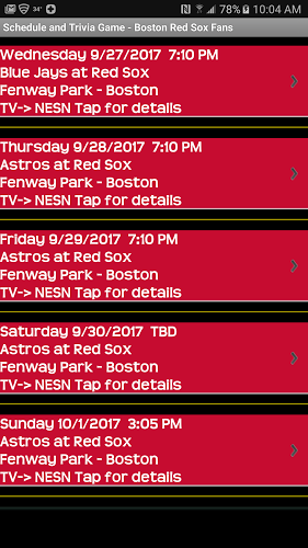 Schedule - Boston Red Sox fans截图3