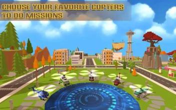 Craft Helicopter Blocky City Sky Rescue截图1