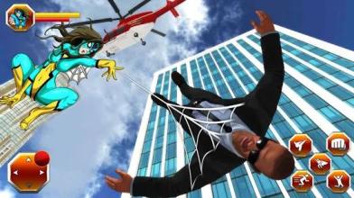 Grand Flying Spider Girl 3D Rescue Game截图2