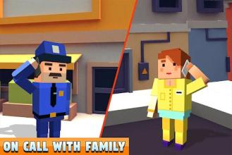 Blocky Police Dad Family: Criminals Chase Game截图2