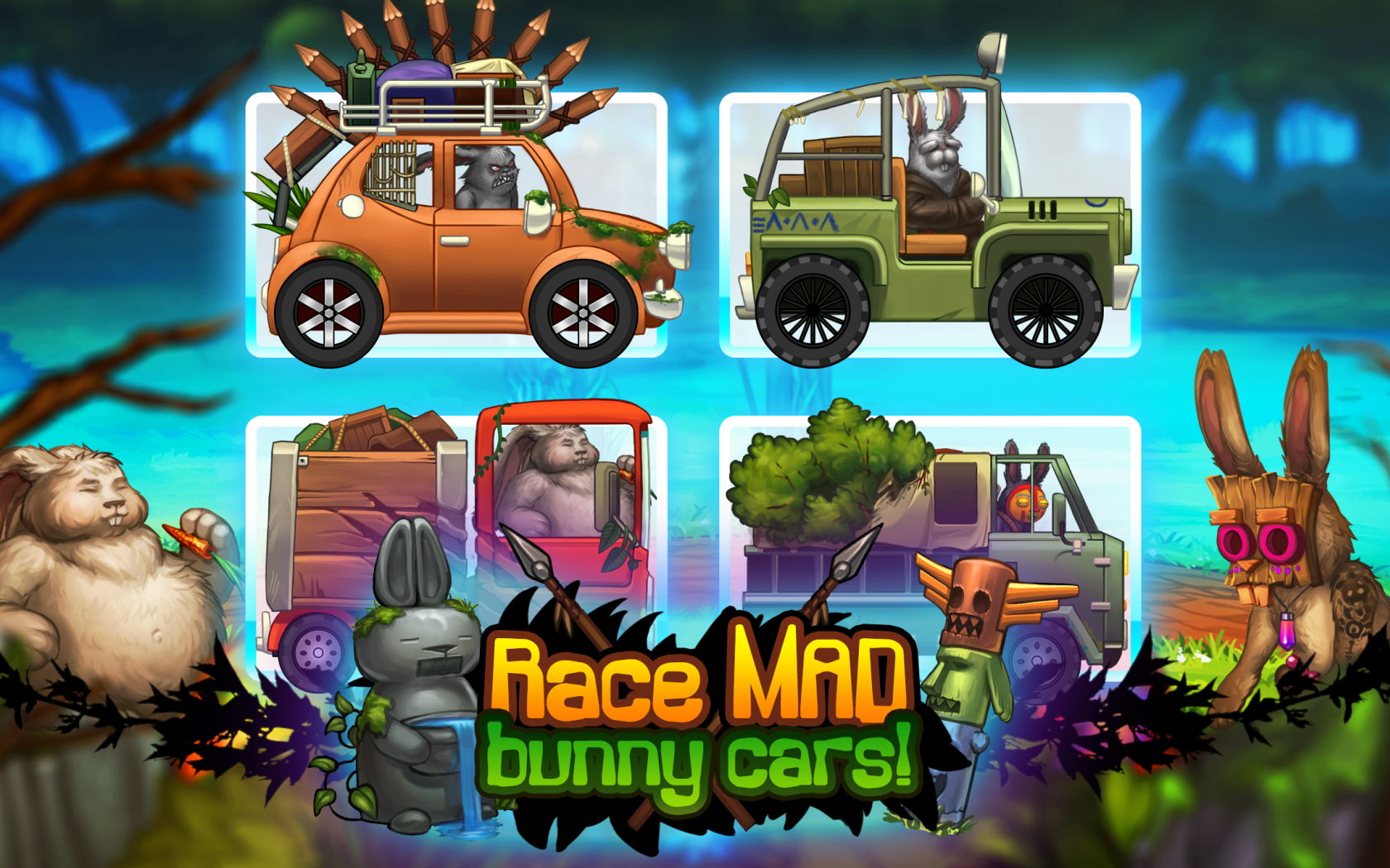 Angry Bunny Race: Jungle Road截图1