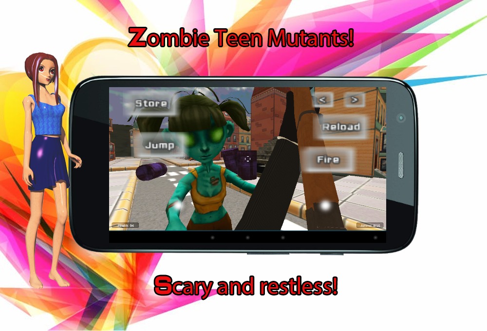 Zombie Teens 3D Shooter截图2