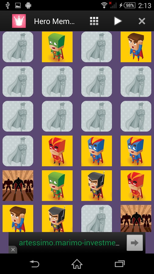 Super Hero Memory Game截图2