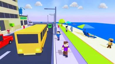 Coach Bus Driver Blocky Game Public Transport Sim截图4