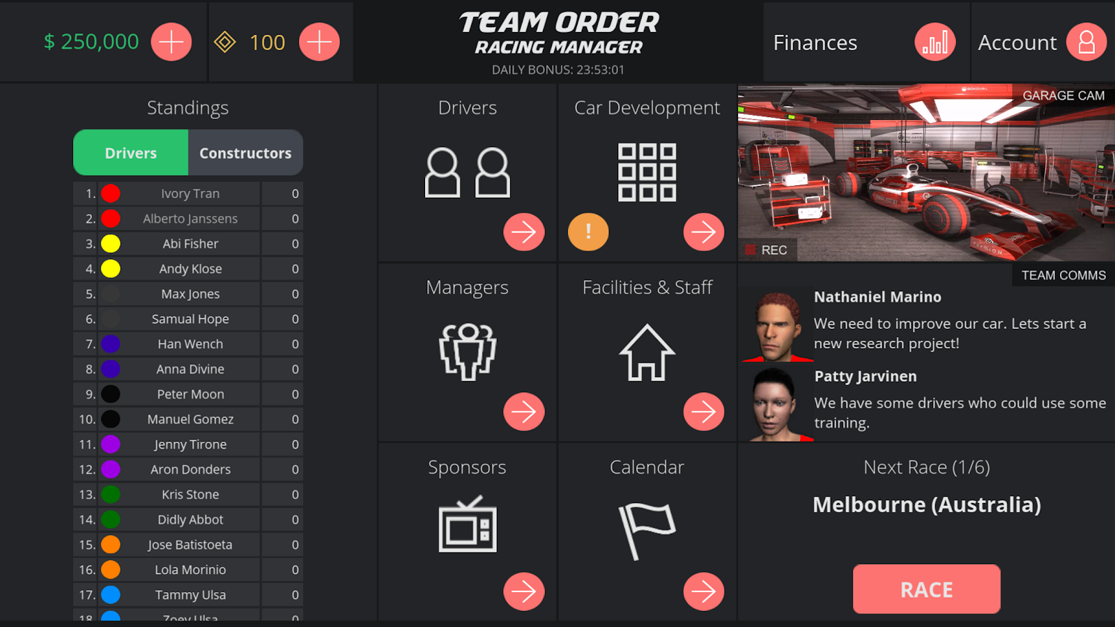 Team Order: Racing Manager截图2