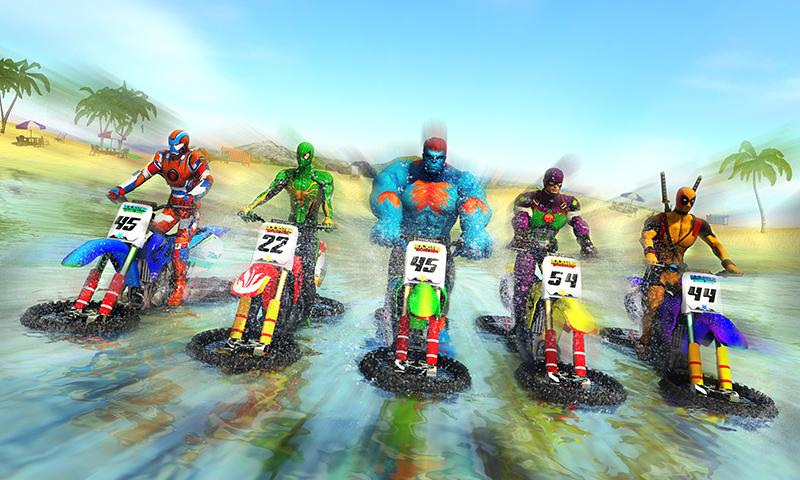 Superhero Water Surfer Bike Racing: Beach Racer截图2