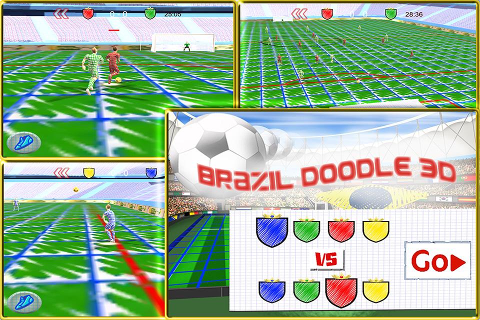 Brazil Doodle 3D Soccer截图2