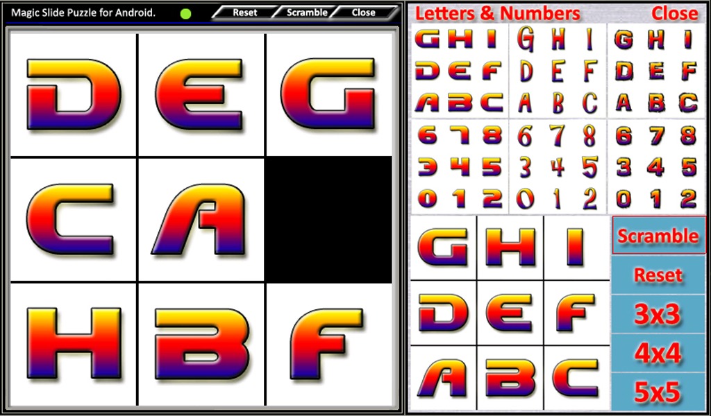 Magic Slide Puzzle Letters截图1