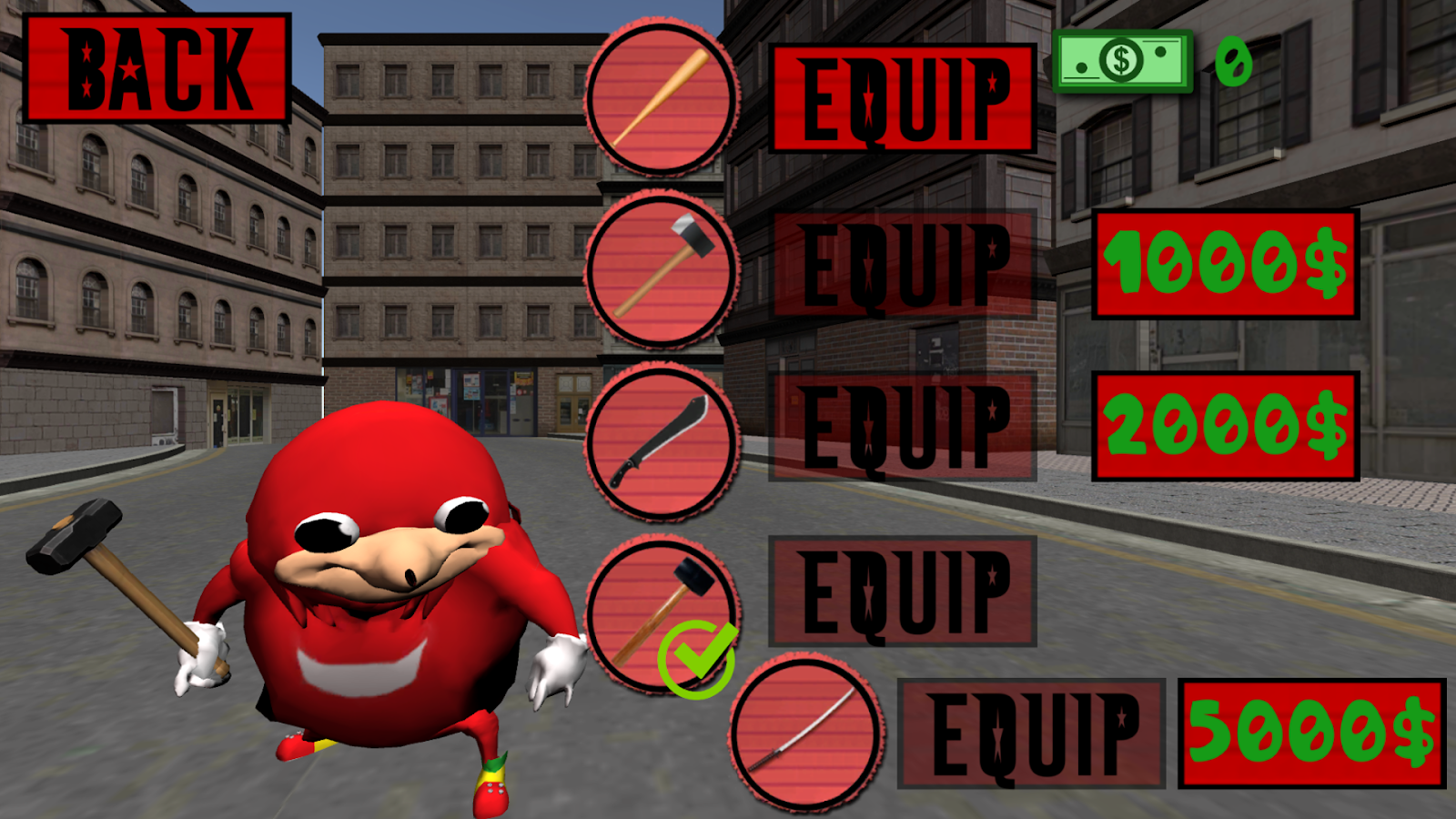 Ugandan Knuckles Simulator. Meme Salvation 3D截图4